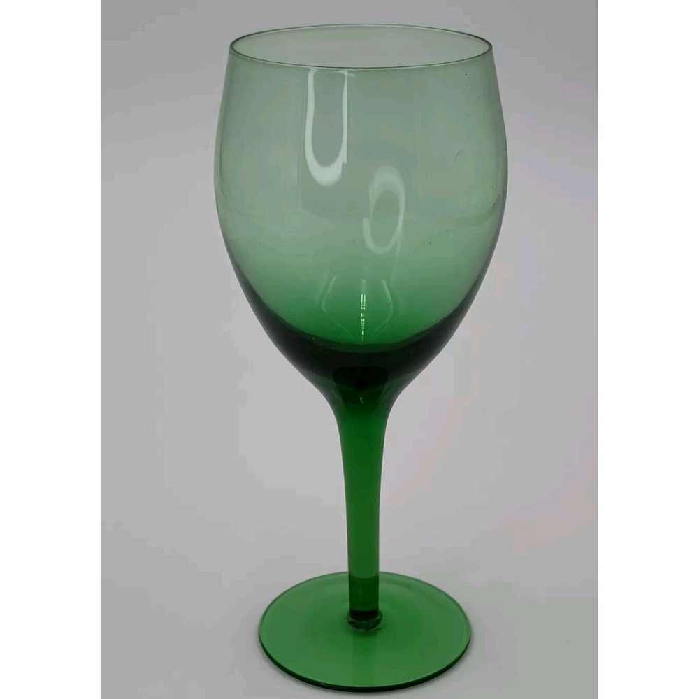 VTG Goblit Teardrop green Wineglass Cup Elegant Very Thin Neck Rare 👀📸SEE📏